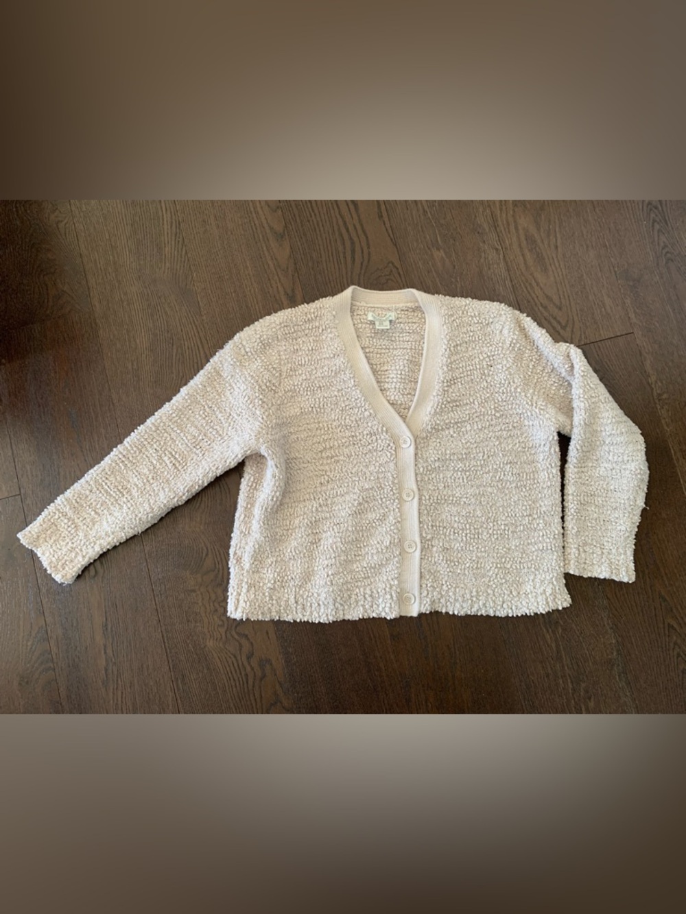 Rachel Zoe Cream Bouclé Button-Front Cardigan